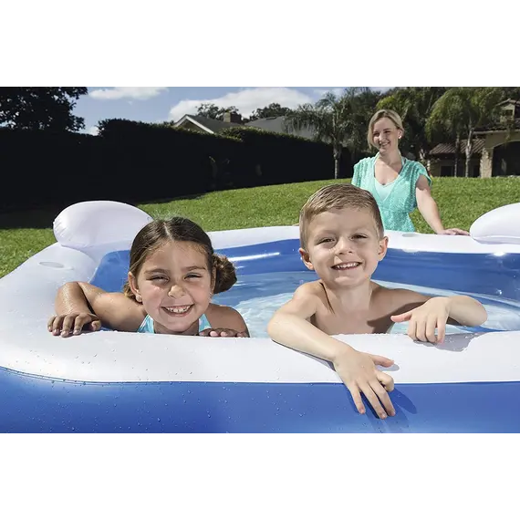Inflatable pool Bestway Pentagon Vinyl Family Fun Pool 2.13mx2.06mx69cm 54153, 4 image