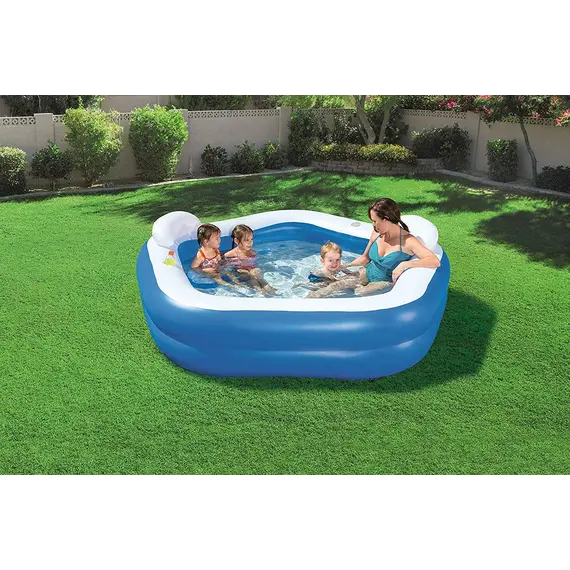 Inflatable pool Bestway Pentagon Vinyl Family Fun Pool 2.13mx2.06mx69cm 54153, 2 image
