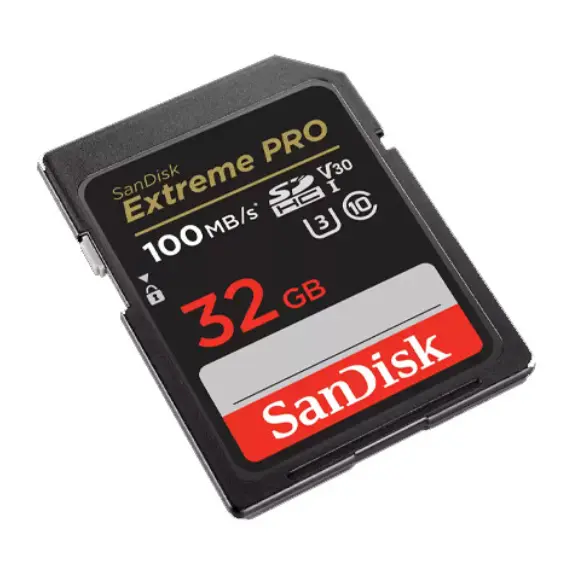 მეხსიერების ბარათი SanDisk 32GB Extreme Pro SD/XC UHS-I Card 100MB/S V30/4K Class 10 SDSDXXO-032G-GN4IN , 2 image - Primestore.ge