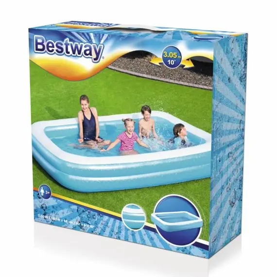 გასაბერი აუზი Bestway Rectangular Inflatable Family Pool 10x6x18 Inch 54150 , 2 image - Primestore.ge