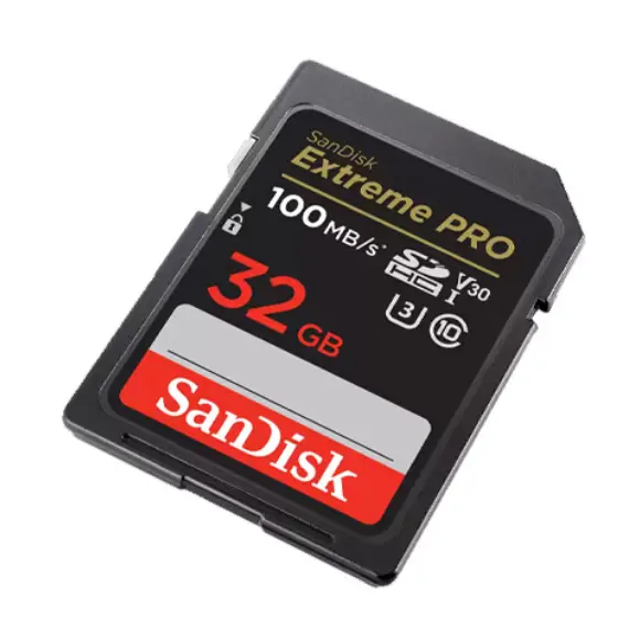 მეხსიერების ბარათი SanDisk 32GB Extreme Pro SD/XC UHS-I Card 100MB/S V30/4K Class 10 SDSDXXO-032G-GN4IN , 3 image - Primestore.ge