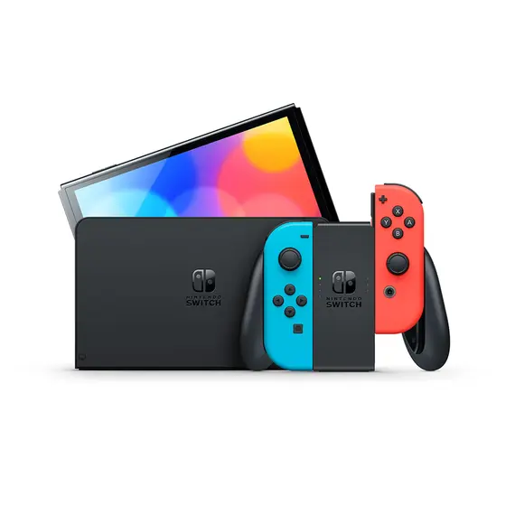 პორტატული სათამაშო კონსოლი Nintendo Switch Console with OLED  Neon Red & Blue \Switch , 2 image - Primestore.ge