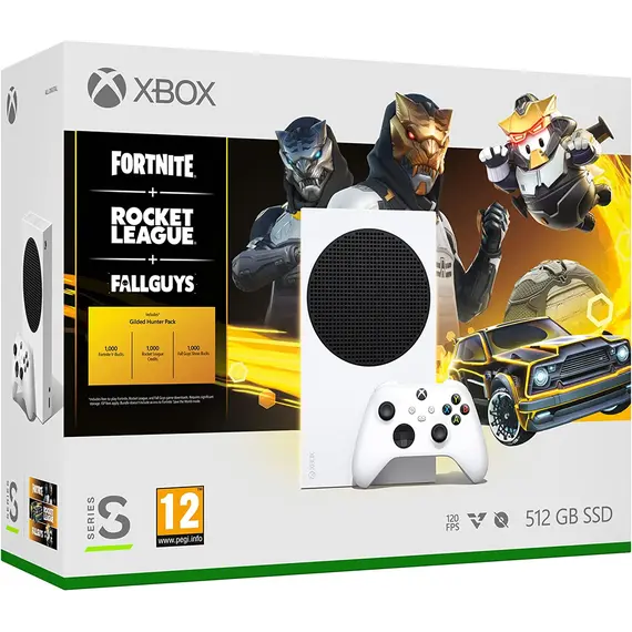 სათამაშო კონსოლი Microsoft Xbox Series S Console with Fortnite + Rocket League + Fall Guys (UK) (Xbox Series S)  - Primestore.ge