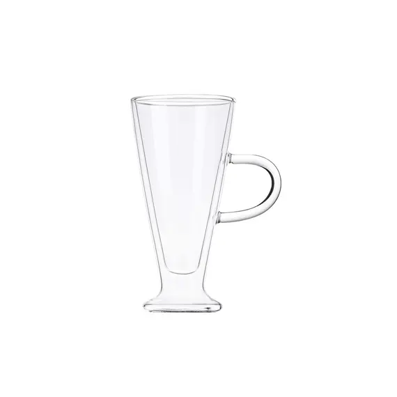 ლატეს ჭიქების ნაკრები ARDESTO Double wall borosilicate glass mug set Ardesto, 230 ml, 2 pcs, with handles  - Primestore.ge