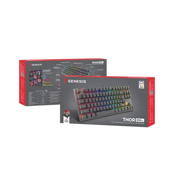 Keyboard Genesis Thor 303 TKL - Black, 5 image