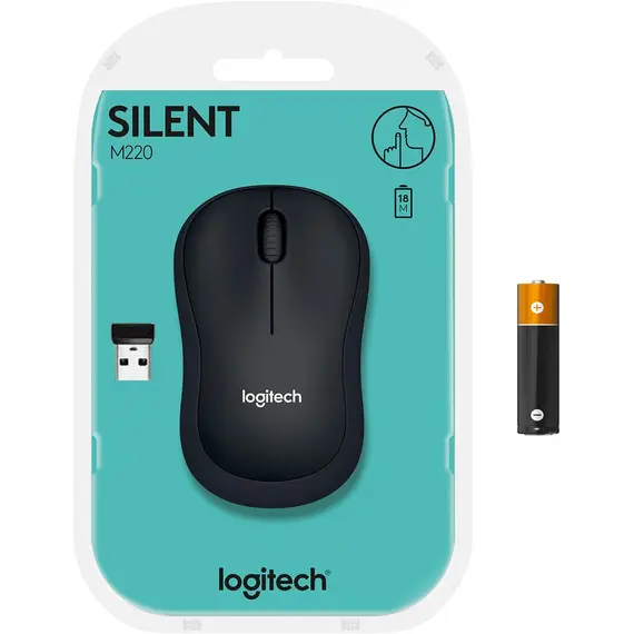მაუსი LOGITECH Wireless Mouse M220 SILENT - EMEA - CHARCOAL OFL , 3 image - Primestore.ge