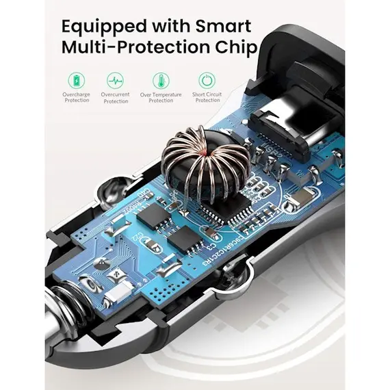 მანქანის USB დამტენი UGREEN CD130 (30780) Dual USB Car Charger 18W Type-C , 4 image - Primestore.ge
