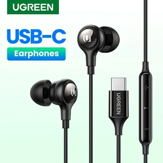 ყურსასმენი UGREEN EP103 (30638), In-Ear Headphones, Wired, Type-C, Black , 2 image - Primestore.ge