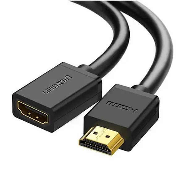 HDMI კაბელი UGREEN HD107 (10142), HDMI Male to Female Cable, 2m, Black  - Primestore.ge