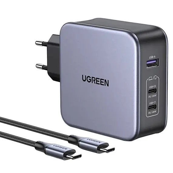 დამტენი UGREEN CD289 (90549), 140W, USB, USB-C, Gray , 2 image - Primestore.ge