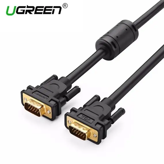 VGA კაბელი UGREEN VG101 (11634) VGA Male to Male Cable 15m (Black)  - Primestore.ge