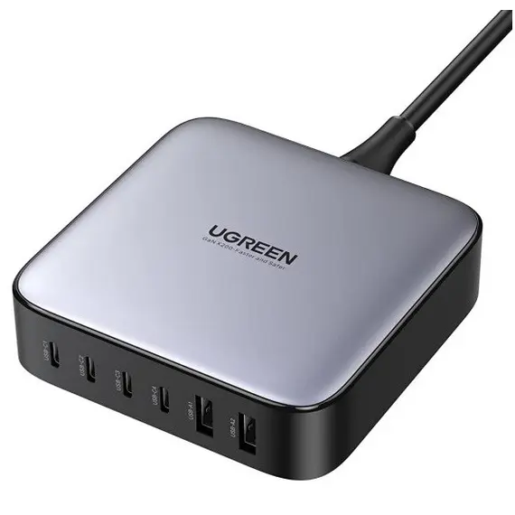 დამტენი UGREEN CD271 (40914), 200W, 4xUSB-C, Type-c, 2xUSB, Space Gray  - Primestore.ge