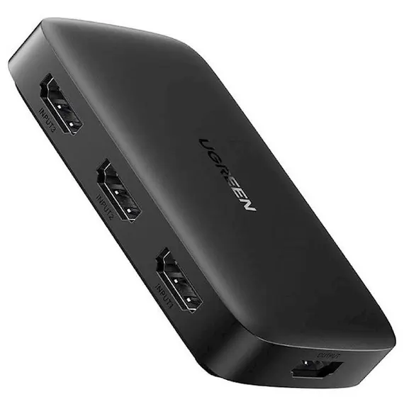 ადაპტერი UGREEN CM332 (80125), HDMI Switch 3 In 1 Out 4K HDMI Switcher With Remote Control, Black , 2 image - Primestore.ge