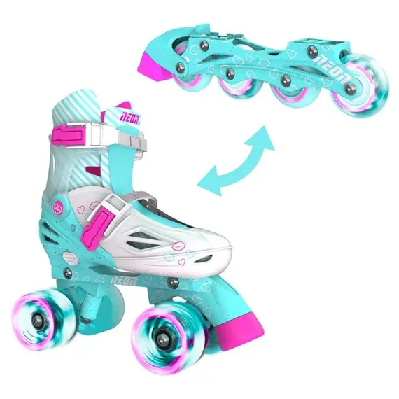 როლიკები NEON COMBO SKATES (SIZE 34-37) TEAL PINK 4L/13L/16L CL 4PK , 2 image - Primestore.ge
