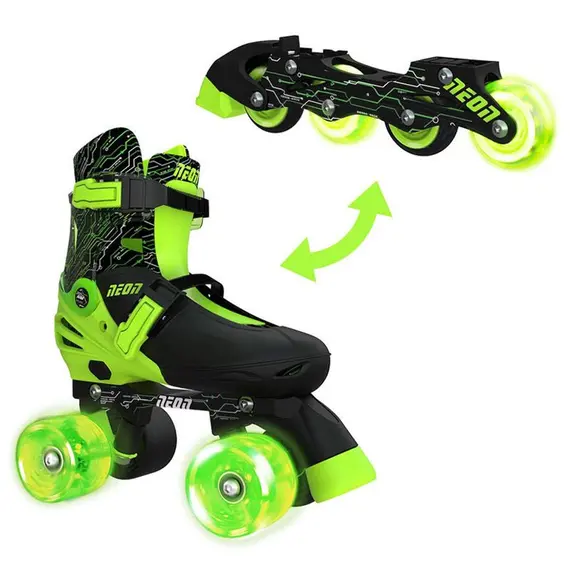 როლიკები NEON COMBO SKATES (SIZE 34-37) GREEN 4L/13L/16L CL 4PK , 2 image - Primestore.ge