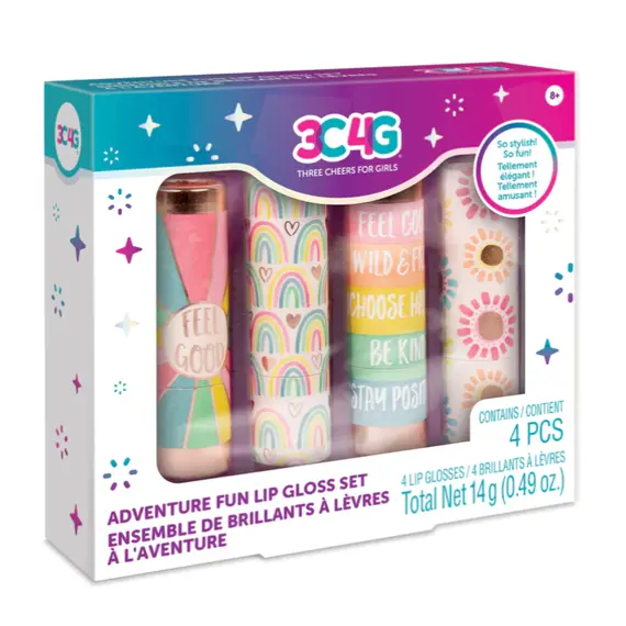 საბავშვო ტუჩსაცხების ნაკრები Make It Real 3C4G Adventure Fun Lip Gloss Set  - Primestore.ge