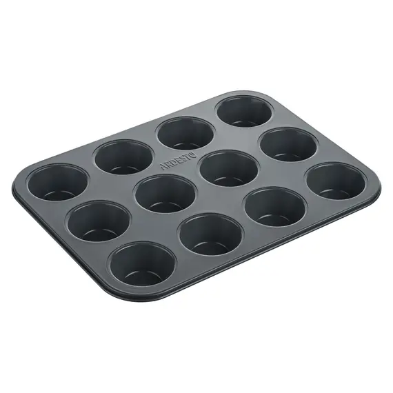 მაფინების საცხობი ფორმა 12 cup muffin pan Ardesto Tasty baking, 35x26.5x3cm, carbon steel  - Primestore.ge