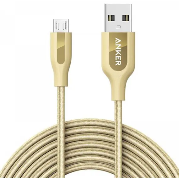 კაბელი ANKER - MICRO USB 3FT GOLDEN A8142HB1 A81420B1  - Primestore.ge