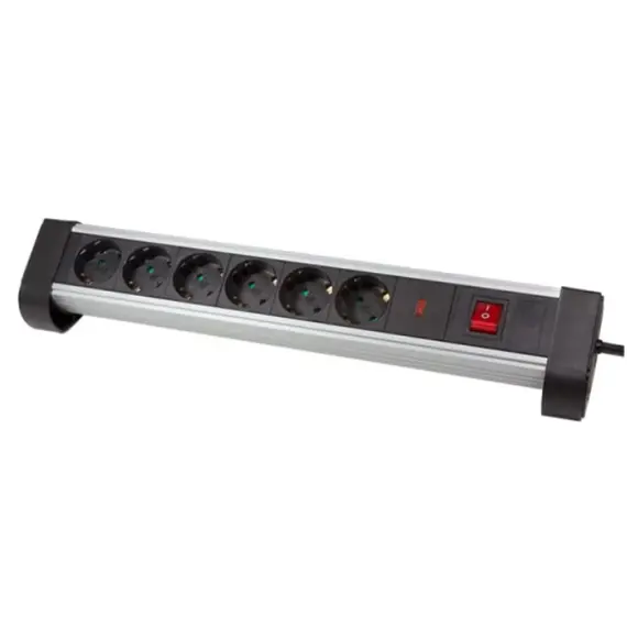 დამაგრძელებელი კაბელი Logilink LPS215 Socket outlet 6-way + switch 6x CEE 7/3 1.4m Black/silver , 2 image - Primestore.ge
