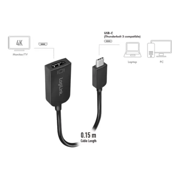 ადაპტერი Logilink UA0236A USB Adapter, USB 3.2 Gen 1x1, USB-C™ to HDMI, 4K30Hz , 4 image - Primestore.ge