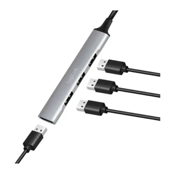 USB ჰაბი Logilink UA0392 USB3.2 Type-C 4-port Slim Hub With Aluminum Casing , 2 image - Primestore.ge
