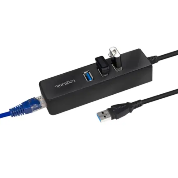 Adapter LogiLink UA0173A USB 3.0 type A to gigabit adapter to 1x RJ45 and 3x USB 3.0 type A, 2 image