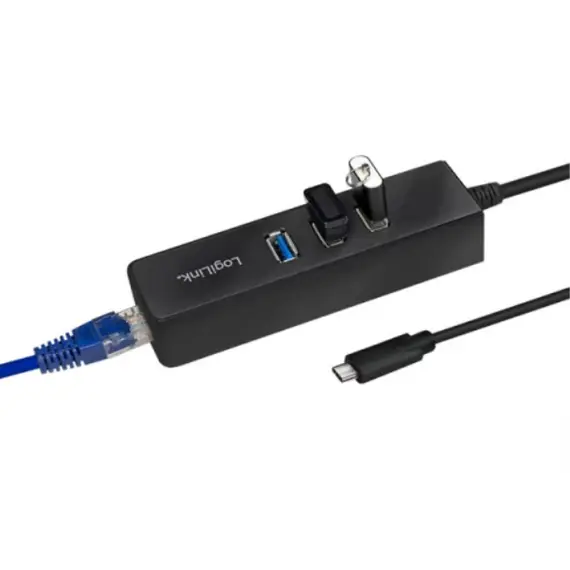 ადაპტერი Logilink UA0283 Gen 1 USB-C Hub 3-Port USB3.2 with with Gigabit LAN - Primestore.ge
