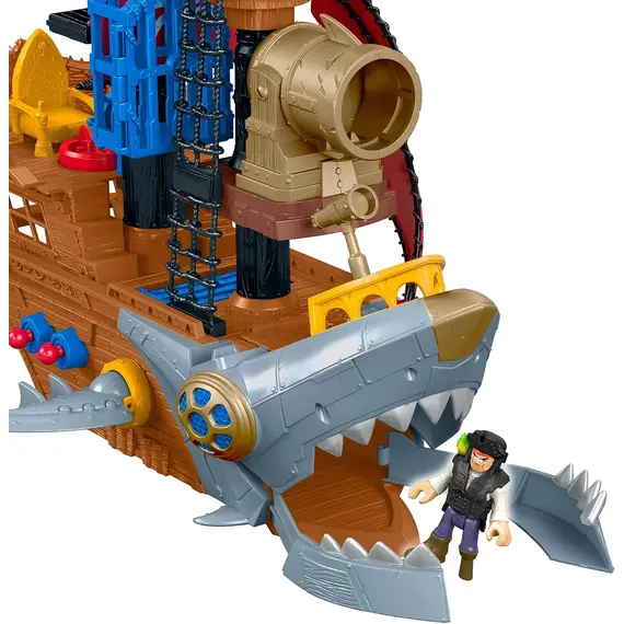 სათამაშო Fisher-Price Imaginext Shark Bite Pirate Ship, Brown, Red, Yellow, DHH61 , 3 image - Primestore.ge