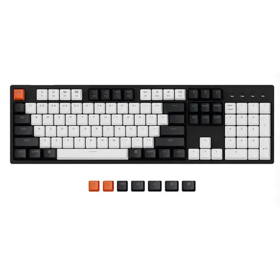 კლავიატურა Keychron C1 104 Key Gateron G pro Red Hot-swap USB RGB Black  - Primestore.ge
