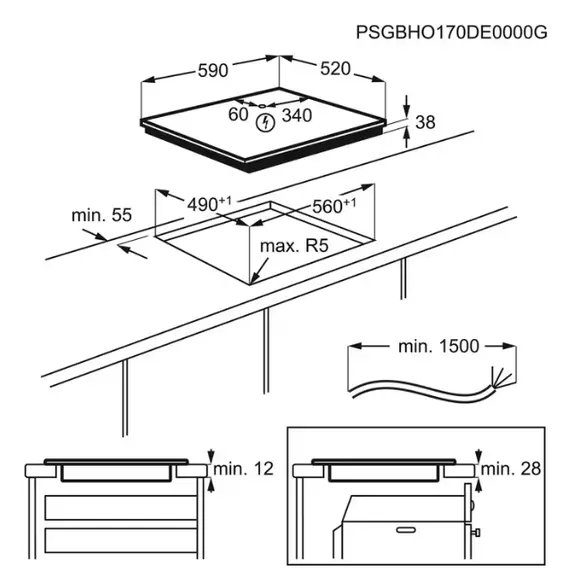 Built-in surface Electrolux EHF6240IOK Electric 60CM, 7 image