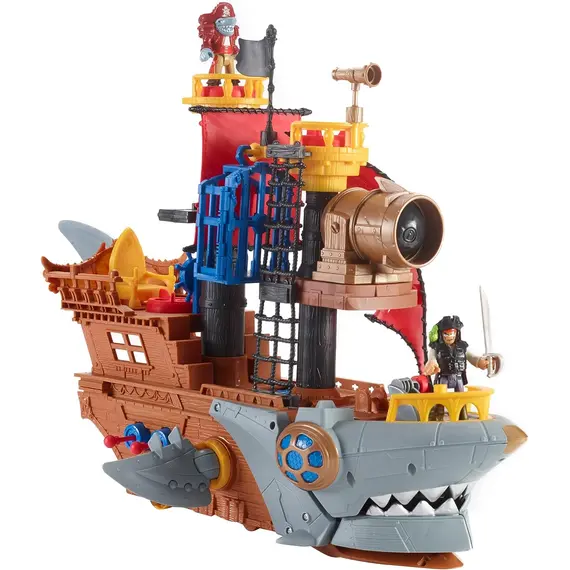 სათამაშო Fisher-Price Imaginext Shark Bite Pirate Ship, Brown, Red, Yellow, DHH61  - Primestore.ge