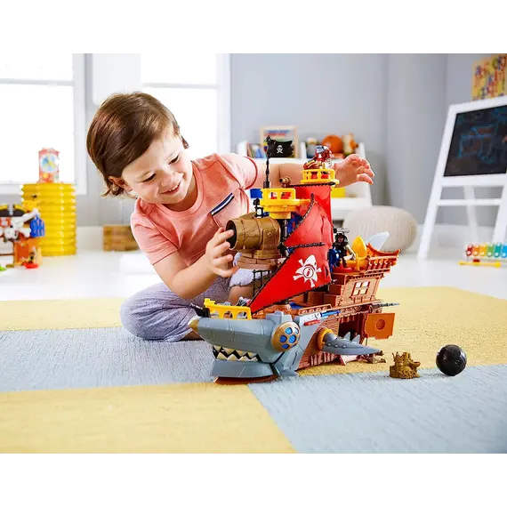 სათამაშო Fisher-Price Imaginext Shark Bite Pirate Ship, Brown, Red, Yellow, DHH61 , 4 image - Primestore.ge