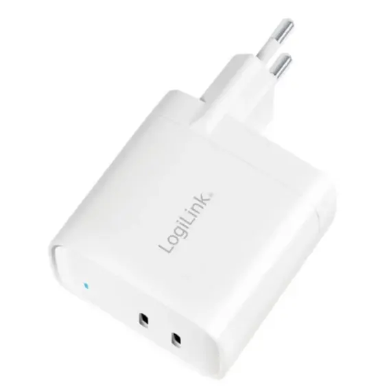 ადაპტერი Logilink PA0283 USB power socket adapter 2xUSB-C port GaN-Technology PD 65W , 2 image - Primestore.ge