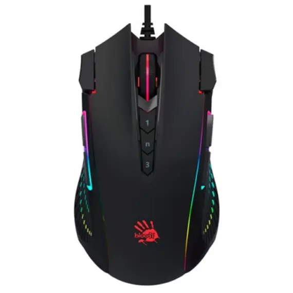 მაუსი A4tech Bloody J90s 2-FIRE RGB Gaming Mouse Stone Black  - Primestore.ge