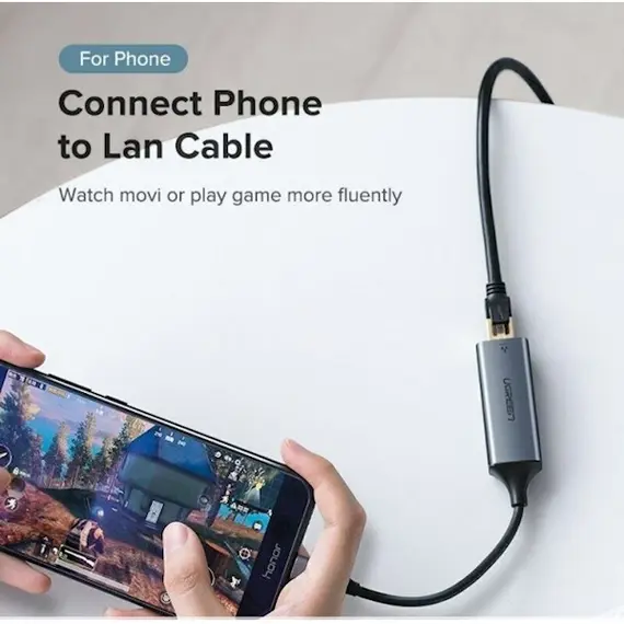 USB ქსელის ადაპტერი UGREEN CM199 (50737) USB Type C to 10/100/1000M Ethernet Adapter (Space Gray) , 3 image - Primestore.ge