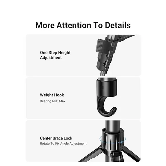 შტატივი UGREEN LP661 (15187), Specialized Tripod, Black , 2 image - Primestore.ge