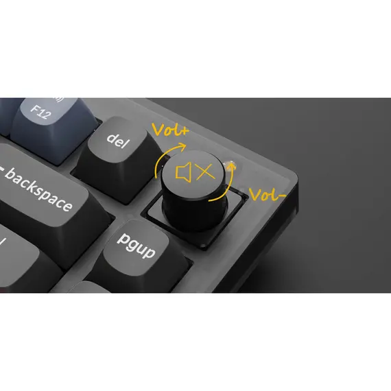 კლავიატურა Keychron V1 100 Key QMK Keychron K PRO Red Hot-Swap RGB Knob Frosted Black , 4 image - Primestore.ge