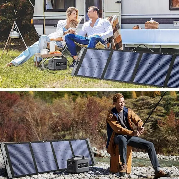 პორტატული დამტენი მზის ენერგიით UGREEN SC200 (15114), 200W, Solar Power Bank, Black , 5 image - Primestore.ge
