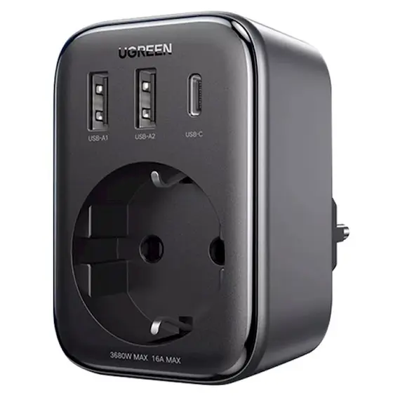 Adapter UGREEN CD314 (90613), 30W, 1 Socket, USB-A, USB-C, Gray