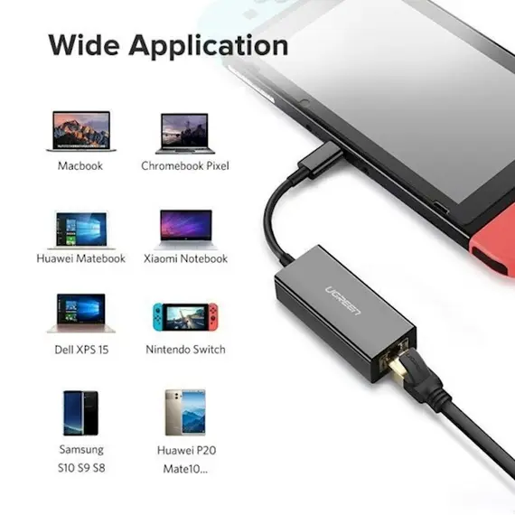 USB ქსელის ადაპტერი UGREEN CM199 (50737) USB Type C to 10/100/1000M Ethernet Adapter (Space Gray) , 2 image - Primestore.ge
