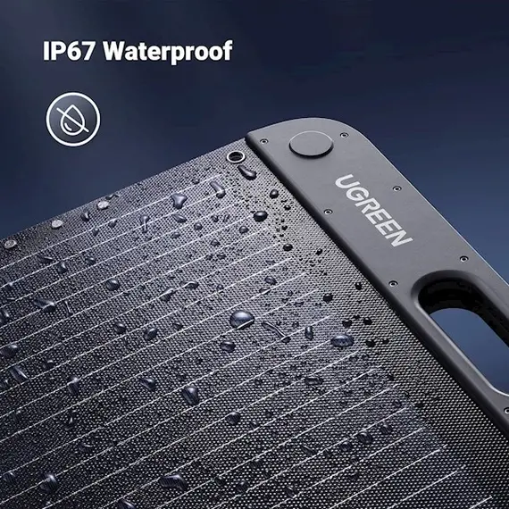 პორტატული დამტენი მზის ენერგიით UGREEN SC100 (15113), 100W, Solar Power Bank, Black , 3 image - Primestore.ge