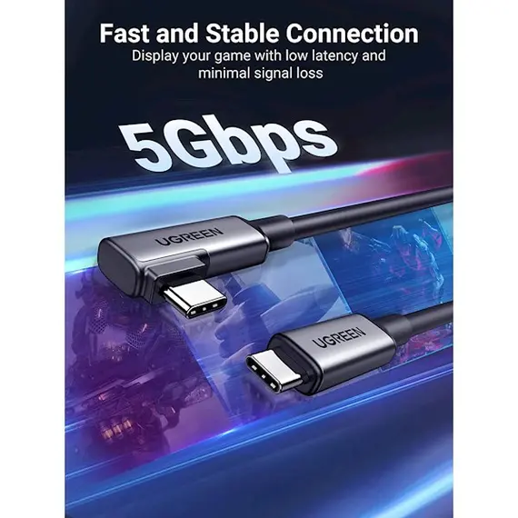 USB კაბელი UGREEN US551 (90629), Type-c to Type-c , USB-C To USB-C, 5m, Black , 5 image - Primestore.ge