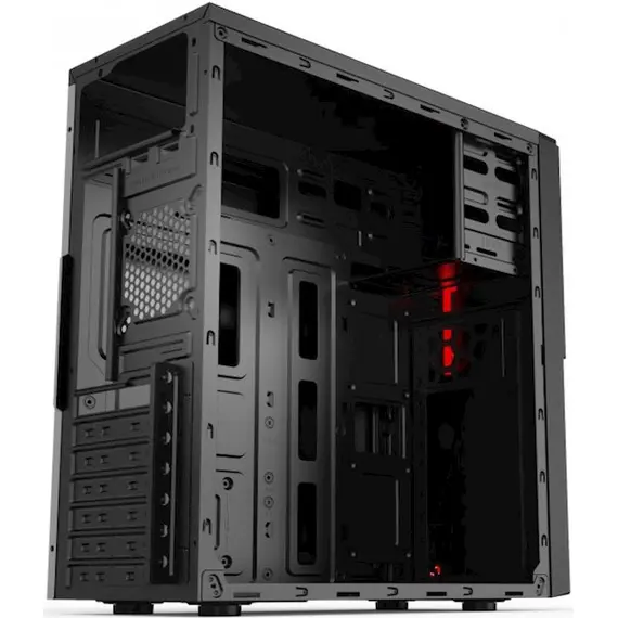 კომპიუტერის ქეისი 2E ALFA (E190-3U) MidT,2xUSB2.0,1xUSB3.0, steel (side panel), without PSU, black , 3 image - Primestore.ge