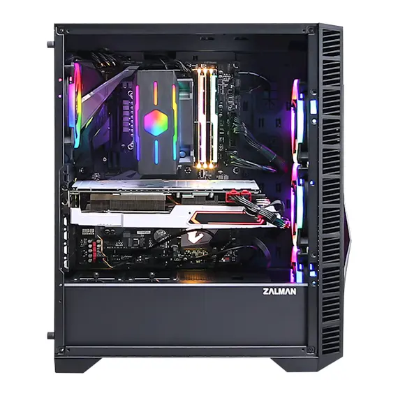 Computer case Zalman Z3 Iceberg, MidT, 1xUSB2.0,2xUSB3.0, 2x120mm, TG (side panel), without PSU, black, 2 image