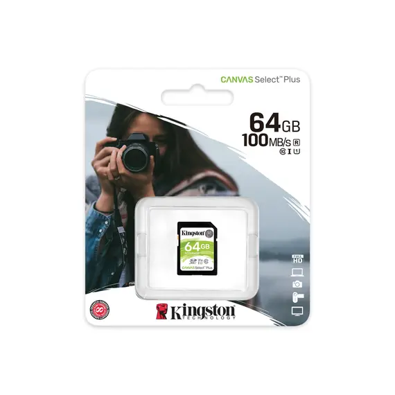 მეხსიერების ბარათი Kingston SD 64GB C10 UHS-I R100MB/s , 3 image - Primestore.ge
