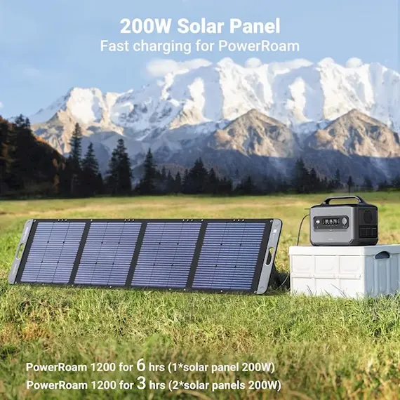 პორტატული დამტენი მზის ენერგიით UGREEN SC200 (15114), 200W, Solar Power Bank, Black , 3 image - Primestore.ge