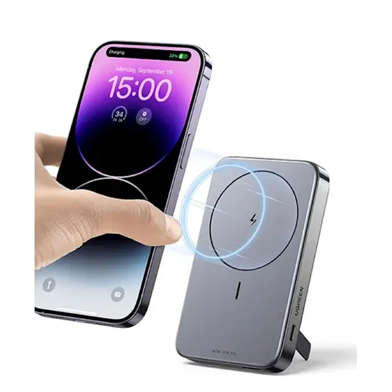 პორტატული დამტენი UGREEN PB206 (15086), 10000mAh, USB-C, USB, Magsafe Wireless Power Bank, Space Gray , 4 image - Primestore.ge