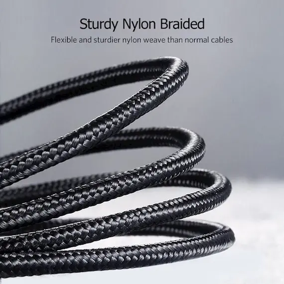 USB კაბელი UGREEN US291 (60156) USB 2.0 A to Apple Lightning Cable Nickel Plating Aluminum Braid 1m (Black) , 2 image - Primestore.ge