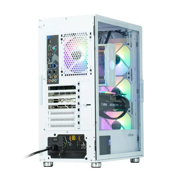 კომპიუტერის ქეისი Zalman I3 Neo, without PSU, 1xUSB3.0, 2xUSB2.0, 4x120mm RGB, TG Side Panel, ATX, White , 2 image - Primestore.ge