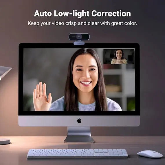 ვებკამერა UGREEN 15728, 2Mp, FHD, Built-in Microphone, Webcam, Gray/Black , 5 image - Primestore.ge